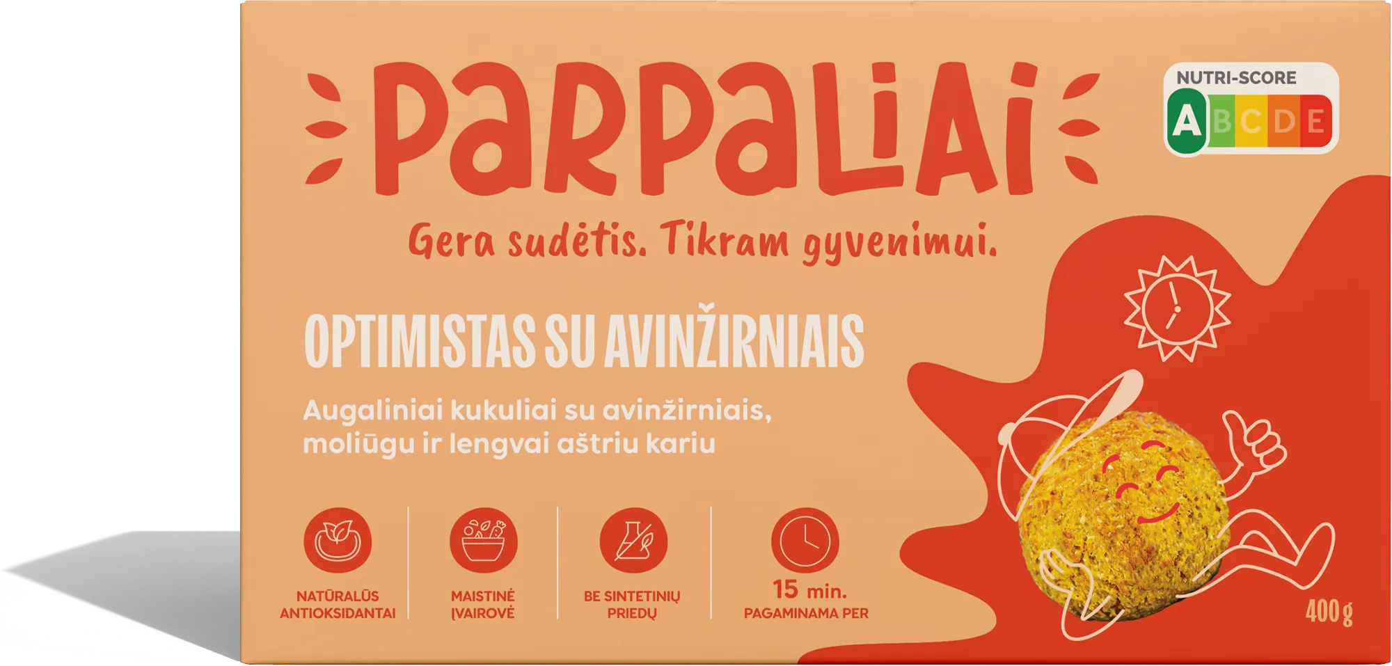 Parpaliai pakuotė – Optimistas su avinžirniais